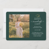 Abschluss 2025 Grünes Foto Collage Script Ankündigung (Rückseite)