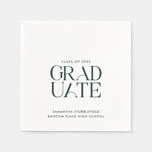 Abschluss 2025 Grünes Grad Party Serviette (Vorderseite)