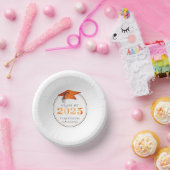 Abschluss 2025 Imitats Metallic Orange Black Pappteller (Party)