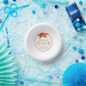 Abschluss 2025 Imitats Metallic Orange Black Pappteller (Party)