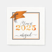 Abschluss 2025 Imitats Metallic Orange Black Scrip Serviette (Vorderseite)