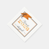 Abschluss 2025 Imitats Metallic Orange Black Scrip Serviette (Ecke)