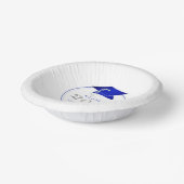 Abschluss 2025 Imitats Metallic Royal Blue Silver Pappteller (Gewinkelt)