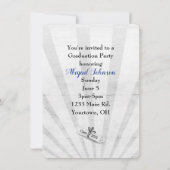 Abschluss 2025 in den Farben Blau und Schwarz der Einladung (Rückseite)