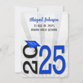 Abschluss 2025 in den Farben Blau und Schwarz der Einladung (Vorderseite)