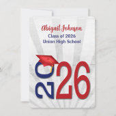 Abschluss 2025 in den Farben der Blauen und der Ro Einladung (Vorderseite)