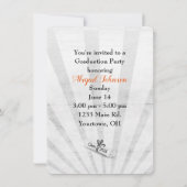 Abschluss 2025 in den Farben Orange und Schwarz Einladung (Rückseite)