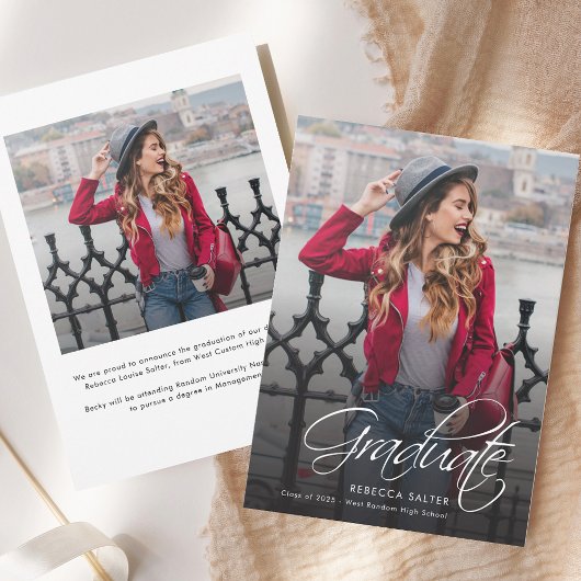 Abschluss 2025 Kalligraphie Grad Foto Ankündigung