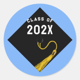 Abschluss 2025 Light Blue Runder Aufkleber