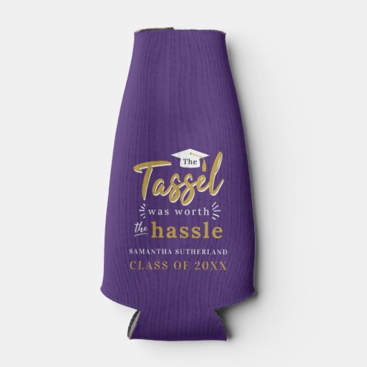 Abschluss 2025 Lila Grad Party Swag Flaschenkühler (Vorderseite)