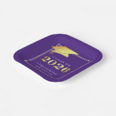 Abschluss 2025 Lila Imitate Metallic Gold Pappteller (Gewinkelt)