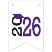 Abschluss 2025 Lila Obergrenze auf schwarz Wimpelkette (Zweite Fahne)