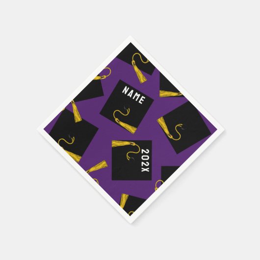 Abschluss 2025 Lila Serviette (Ecke)