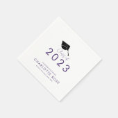 Abschluss 2025 Lila Skript Party Paper Serviette (Ecke)