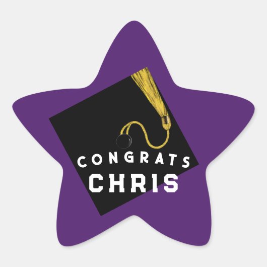 Abschluss 2025 Lila Stern-Aufkleber (Vorderseite)