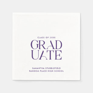 Abschluss 2025 Lila Typografie-Party Serviette