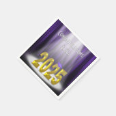 Abschluss 2025 Lila und Gold im Rampenlicht Serviette (Ecke)