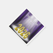 Abschluss 2025 Lila und Gold im Rampenlicht Serviette (Ecke)