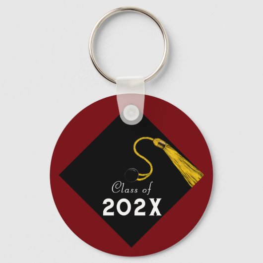 Abschluss 2025 Maroon Keepake Schlüsselanhänger (Vorderseite)