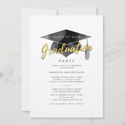 Abschluss 2025 Minimalistische Grad Party Einladun (Vorderseite)