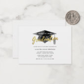 Abschluss 2025 Minimalistische Script Grad Party C Mitteilungskarte (Vorderseite/Rückseite Beispiel)