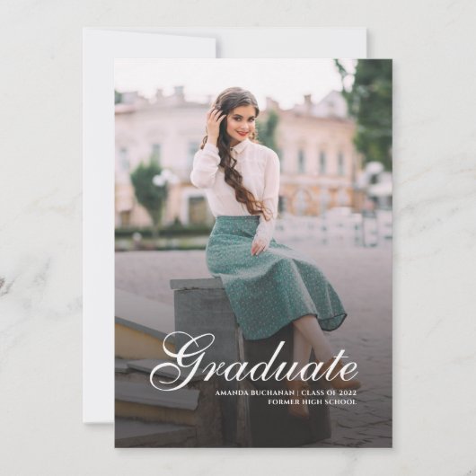 Abschluss 2025 Moderne Foto Grad Bekanntgabe Ankündigung (Vorderseite)