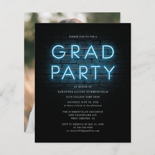 Abschluss 2025 Moderne Party Einladung (Vorne/Hinten)