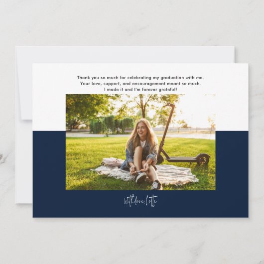 Abschluss 2025 Moderne Script Graduate Vielen Dank Ankündigung (Rückseite)