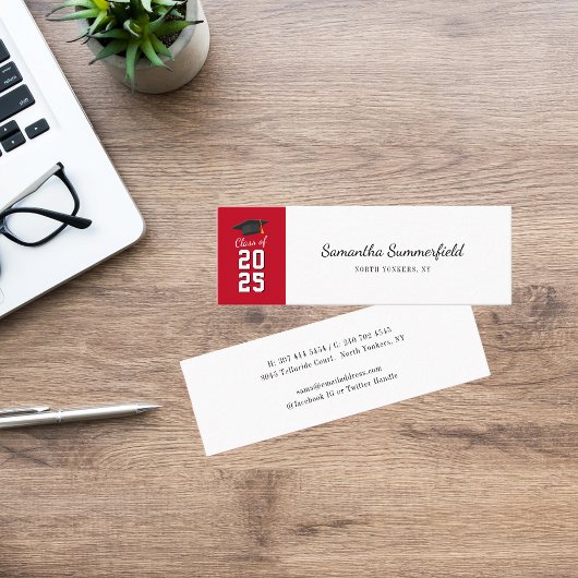 Abschluss 2025 Moderne Skripte Mini Visitenkarte