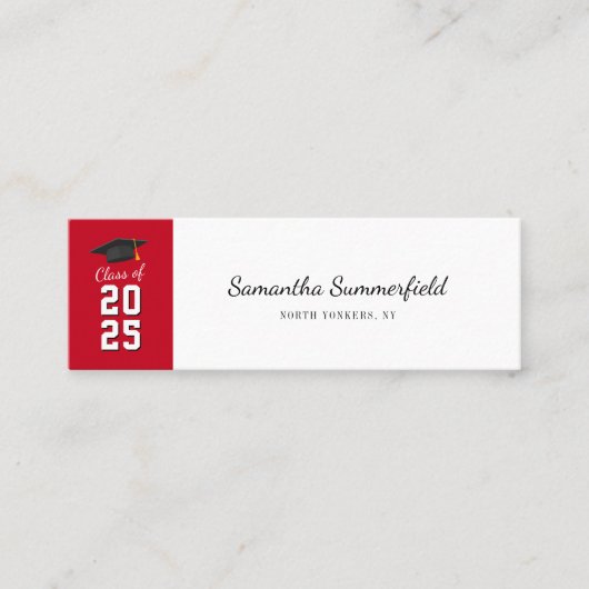 Abschluss 2025 Moderne Skripte Mini Visitenkarte (Vorderseite)