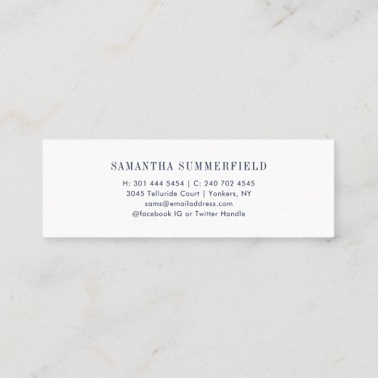 Abschluss 2025 Moderne Uni Script Kontakt Telefonnummerkarte (Rückseite)