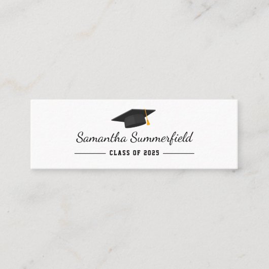 Abschluss 2025 Moderner Skriptname Mini Visitenkarte (Vorderseite)
