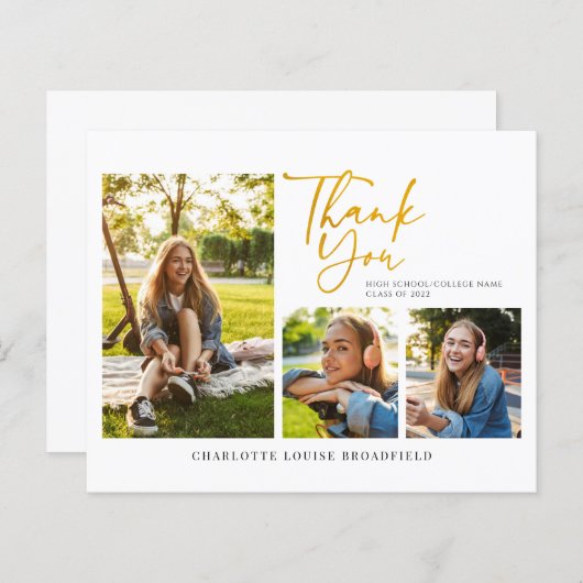 Abschluss 2025 Modernes Drehbuch Dankeschön-Karte (Vorne/Hinten)