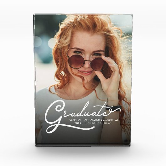 Abschluss 2025 Modernes Drehbuch Fotoblock (Vorderseite)