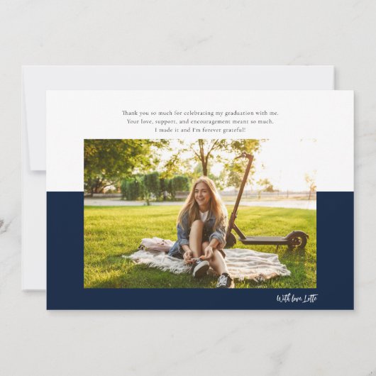Abschluss 2025 Modernes Script Graduate Dankeskarte (Rückseite)