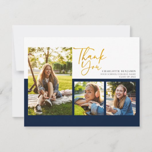 Abschluss 2025 Modernes Script Graduate Dankeskarte (Vorderseite)