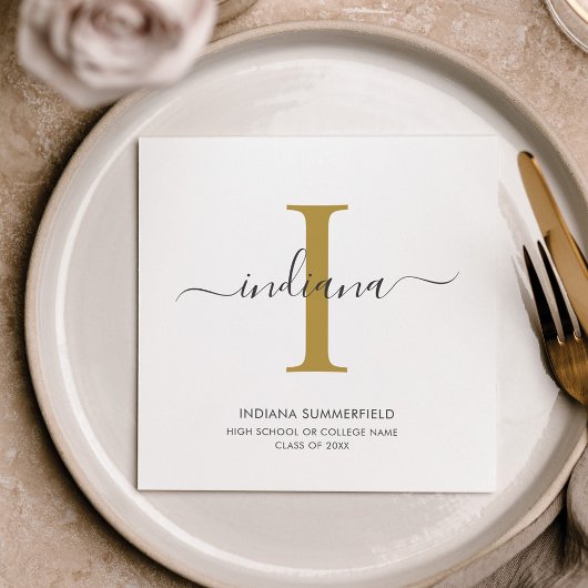 Abschluss 2025 Monogramm Name Grand Party Paper Serviette