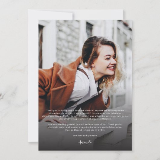 Abschluss 2025 Multi-Foto-Script-Grad-Party Dankeskarte (Rückseite)