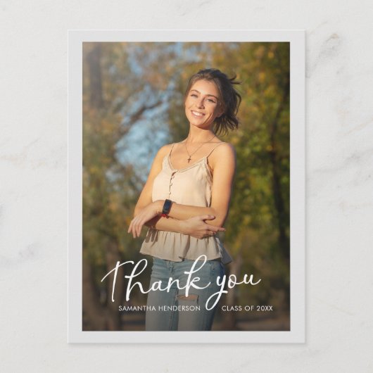 Abschluss 2025 Multi-Foto-Skript Vielen Dank Postkarte (Vorderseite)