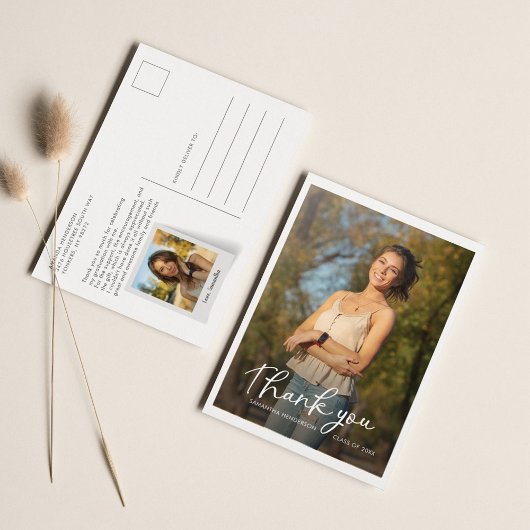 Abschluss 2025 Multi-Foto-Skript Vielen Dank Postkarte