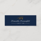 Abschluss 2025 Name Modern Script Navy Blue Card Mini Visitenkarte (Vorderseite)