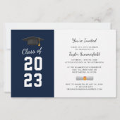 Abschluss 2025 Navy Blue Grad Party Einladung (Vorderseite)