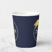 Abschluss 2025 Navy Blue Metallic Gold Pappbecher (Links)