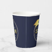 Abschluss 2025 Navy Blue Metallic Gold Pappbecher (Rechts)