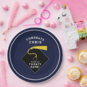 Abschluss 2025 Navy Blue Pappteller (Party)