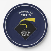 Abschluss 2025 Navy Blue Pappteller (Vorderseite)