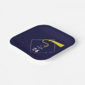 Abschluss 2025 Navy Blue Party Pappteller (Gewinkelt)