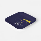 Abschluss 2025 Navy Blue Party Pappteller (Gewinkelt)