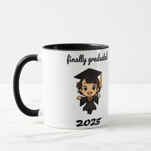 🎓 Abschluss 2025 - Niedlicher Chibi-Abschluss Tasse (Links)