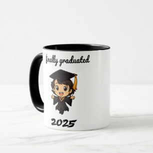 🎓 Abschluss 2025 - Niedlicher Chibi-Abschluss Tasse
